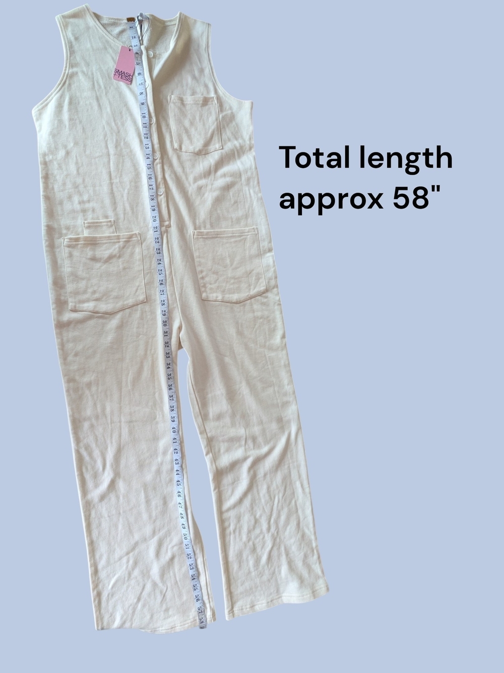Smash + Tess NEW Size XL: Louisa Ecru Cream Sleeveless Button-Front Jumpsuit - Picture 5 of 6